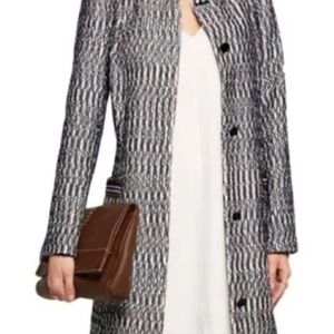 Tory Burch Marble Tweed Trench Coat